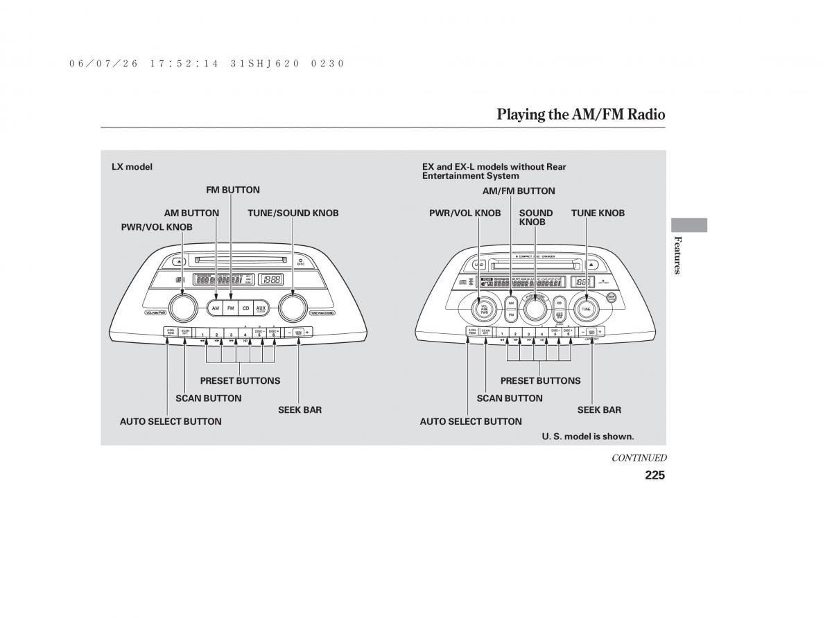 Honda Odyssey III 3 owners manual / page 231