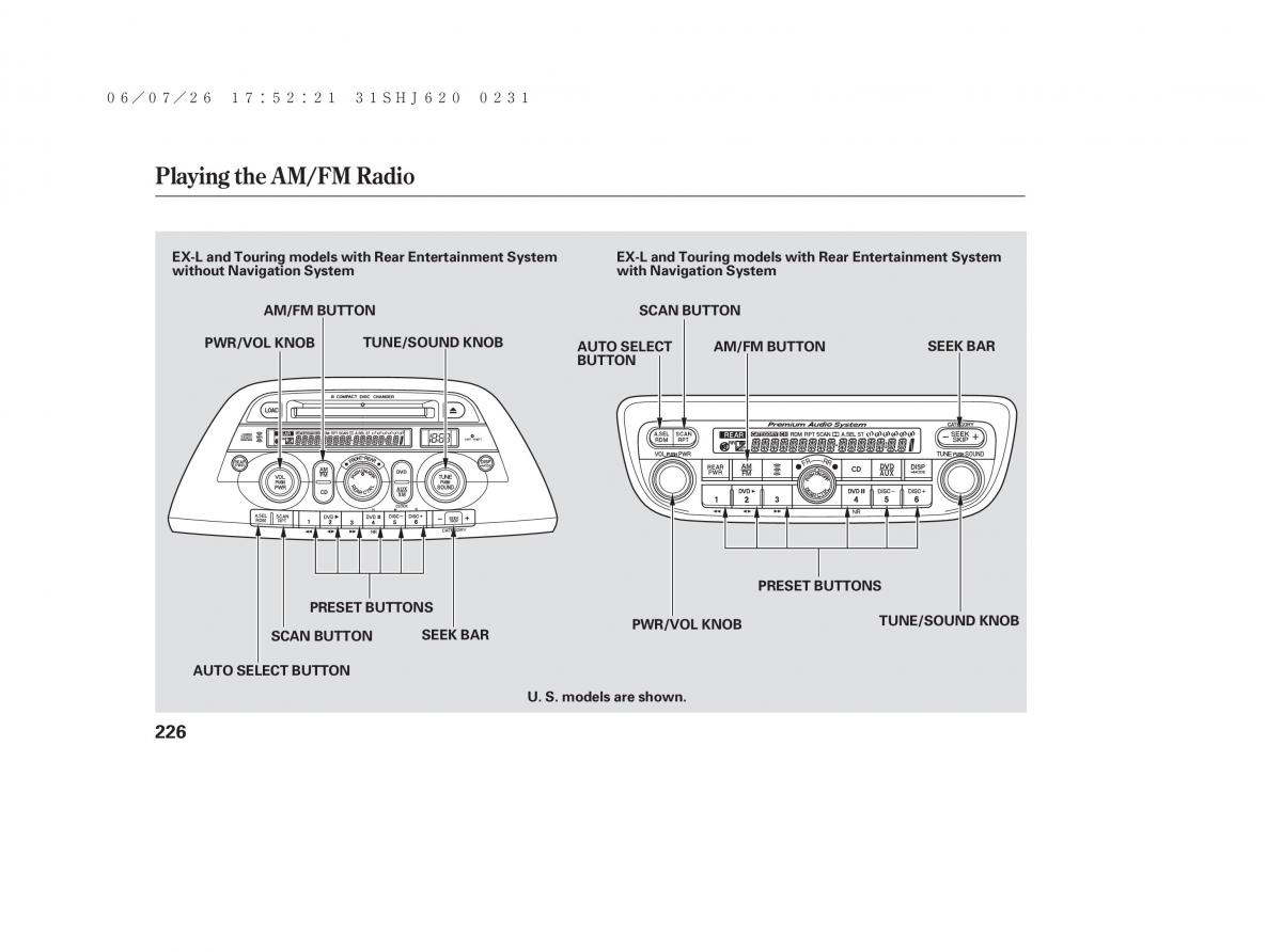 Honda Odyssey III 3 owners manual / page 232