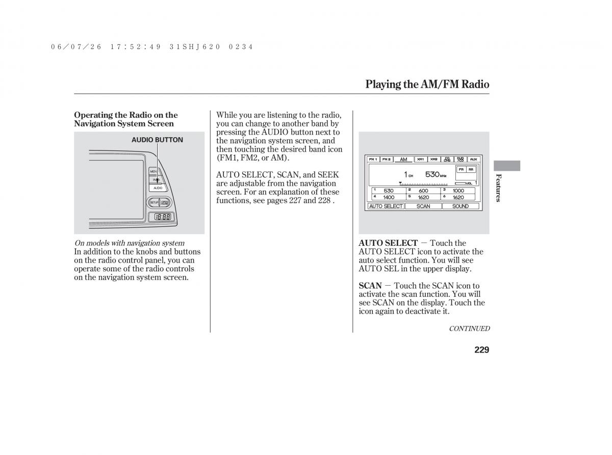 Honda Odyssey III 3 owners manual / page 235