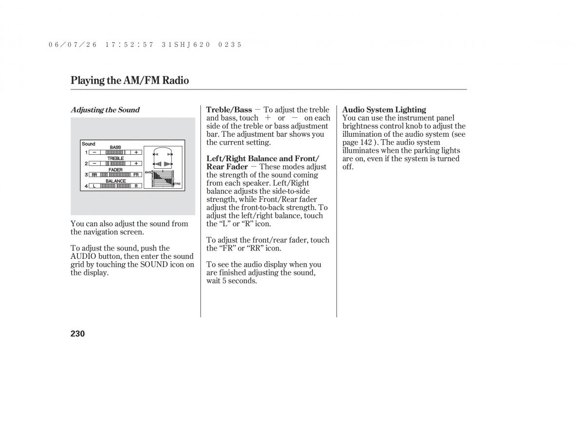 Honda Odyssey III 3 owners manual / page 236