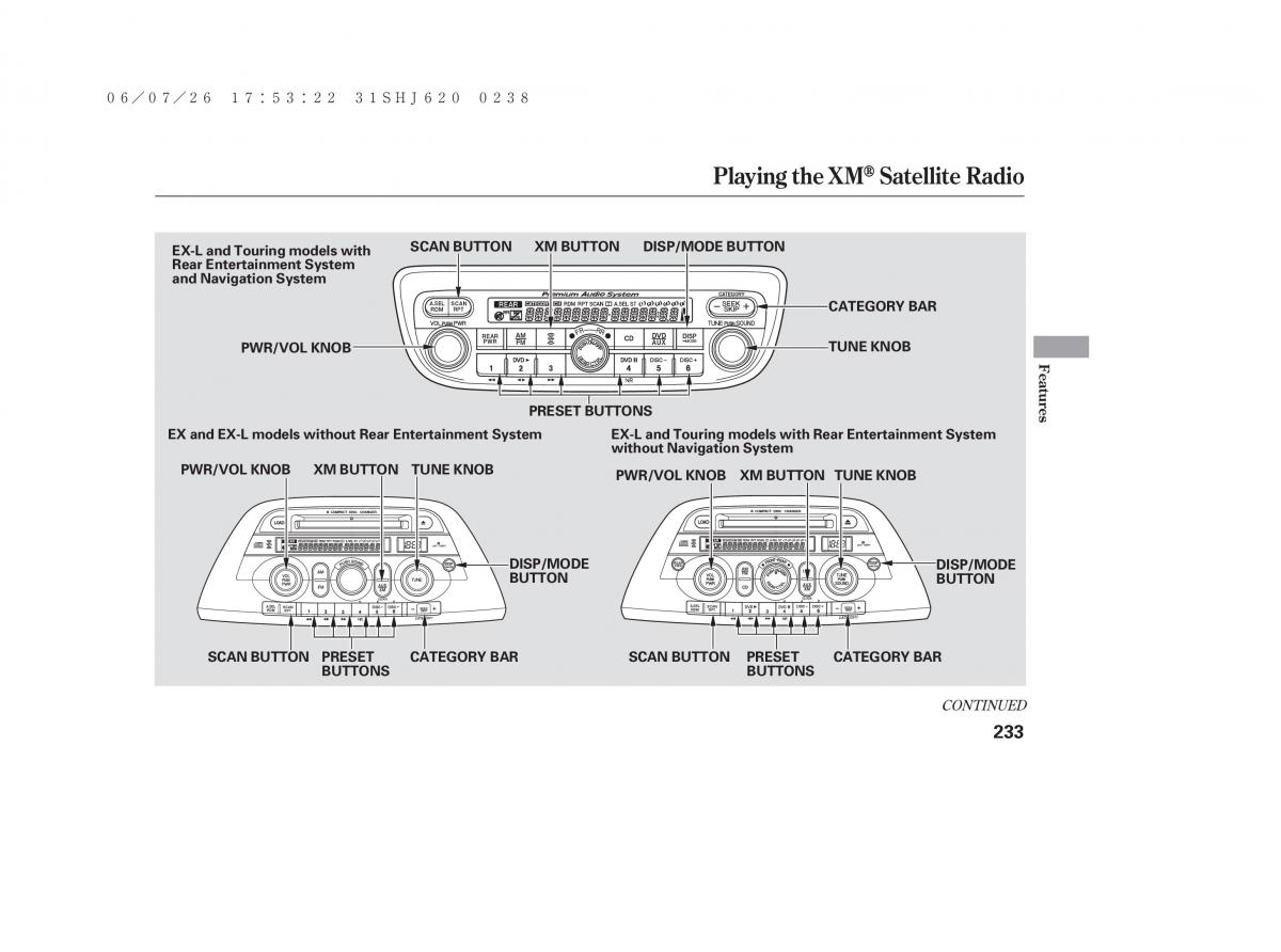 Honda Odyssey III 3 owners manual / page 239