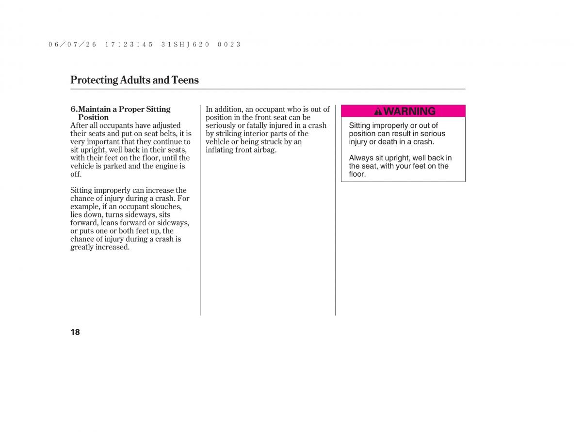 Honda Odyssey III 3 owners manual / page 24