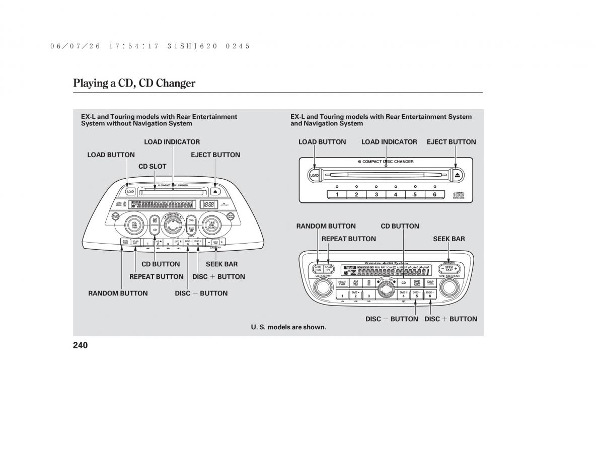 Honda Odyssey III 3 owners manual / page 246