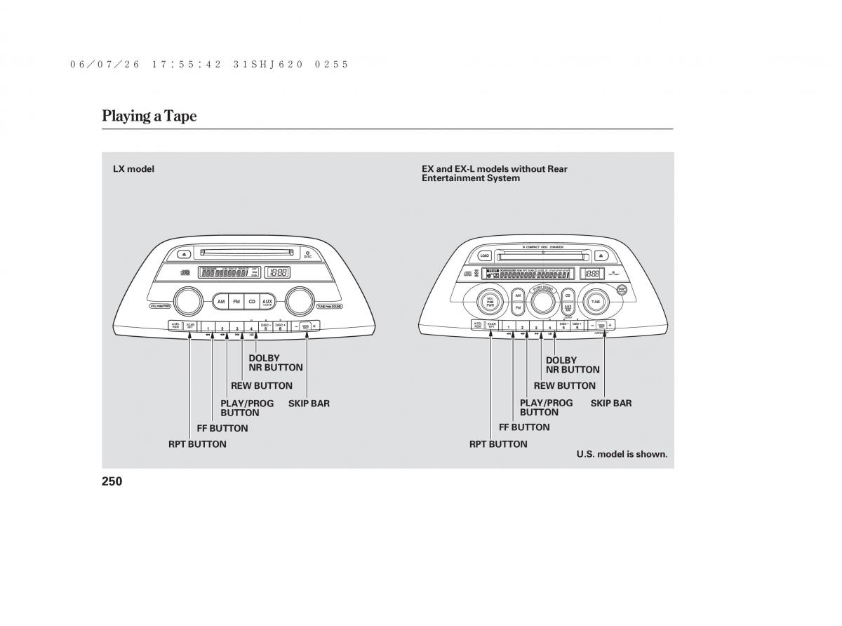 Honda Odyssey III 3 owners manual / page 256