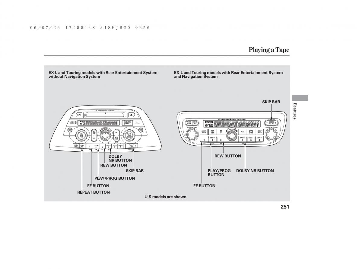 Honda Odyssey III 3 owners manual / page 257