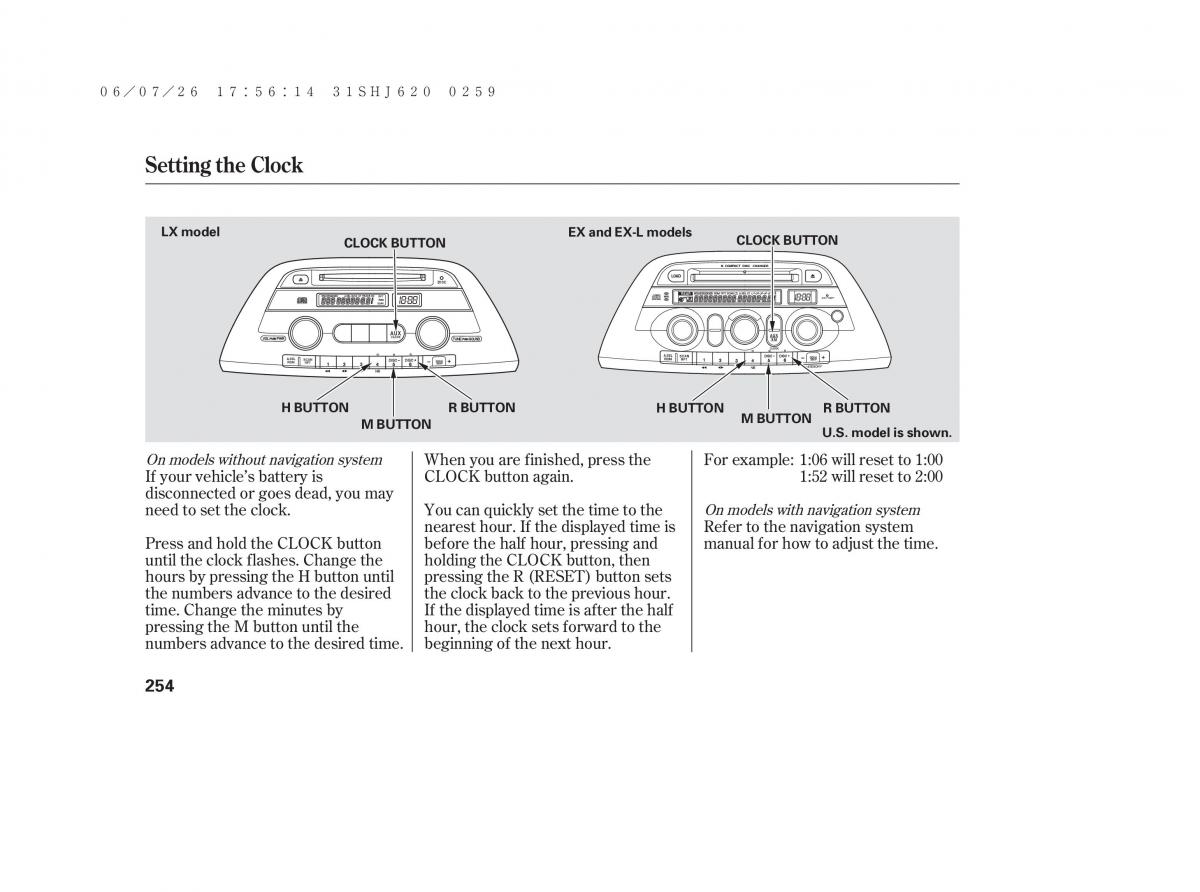 Honda Odyssey III 3 owners manual / page 260