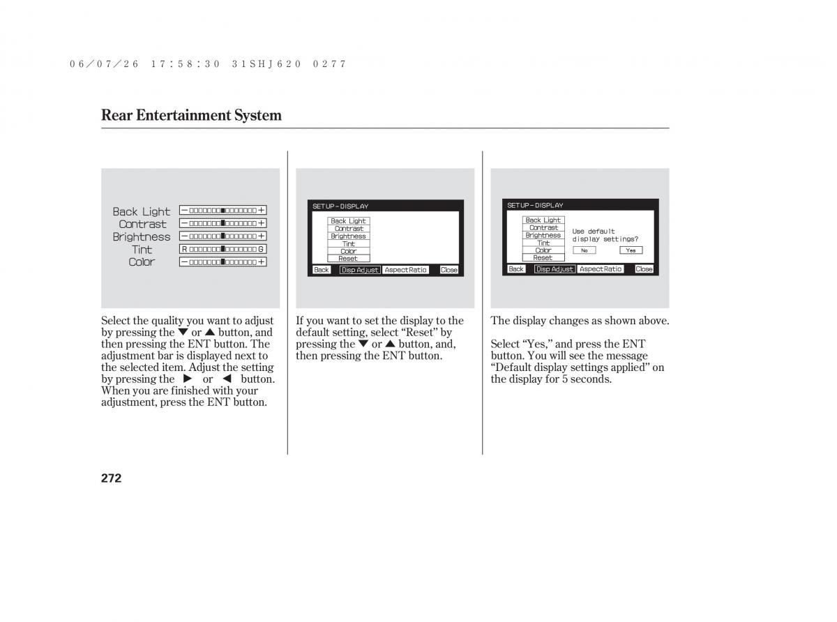 Honda Odyssey III 3 owners manual / page 278