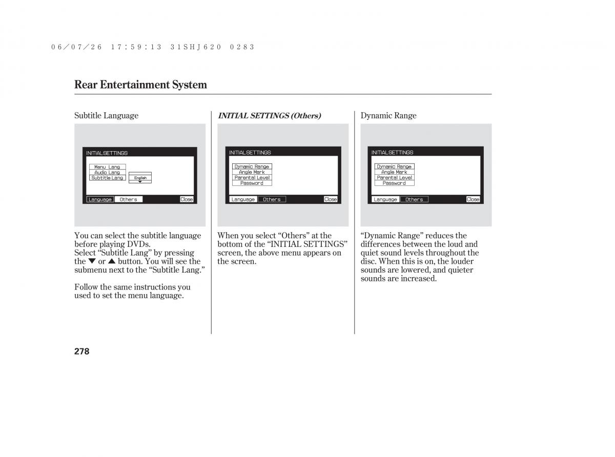 Honda Odyssey III 3 owners manual / page 284