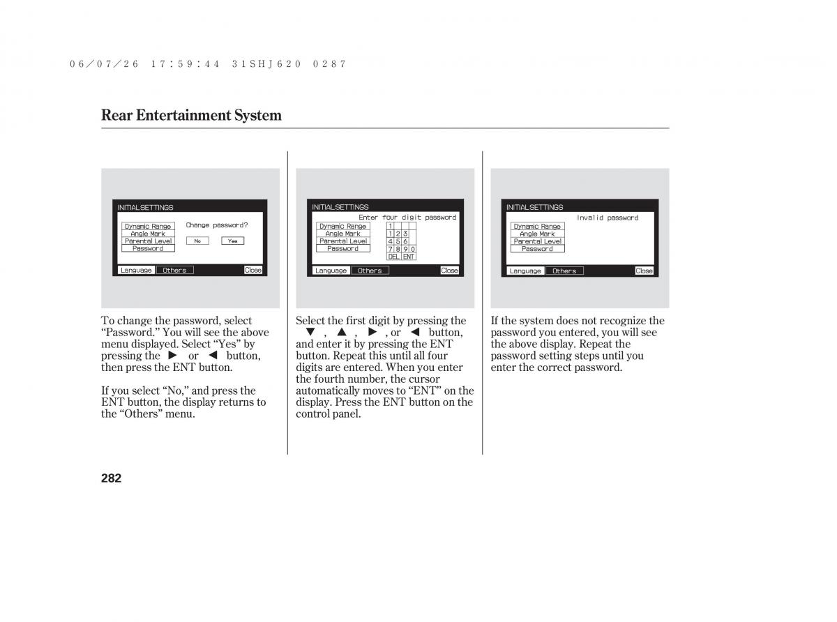 Honda Odyssey III 3 owners manual / page 288