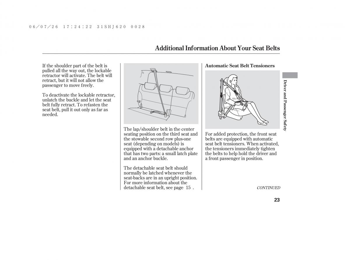 Honda Odyssey III 3 owners manual / page 29