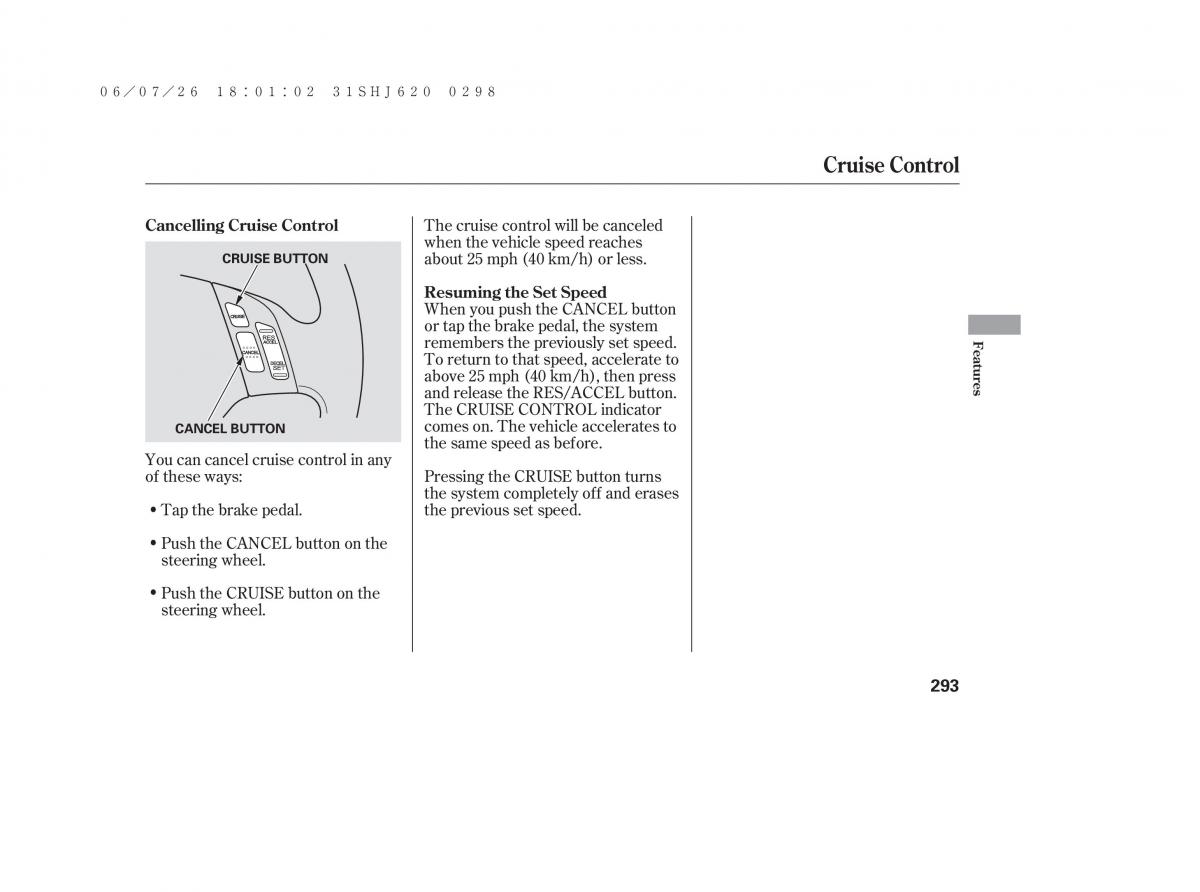 Honda Odyssey III 3 owners manual / page 299