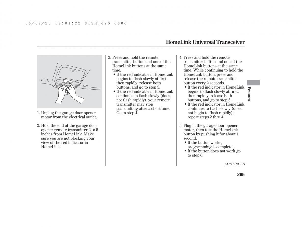 Honda Odyssey III 3 owners manual / page 301