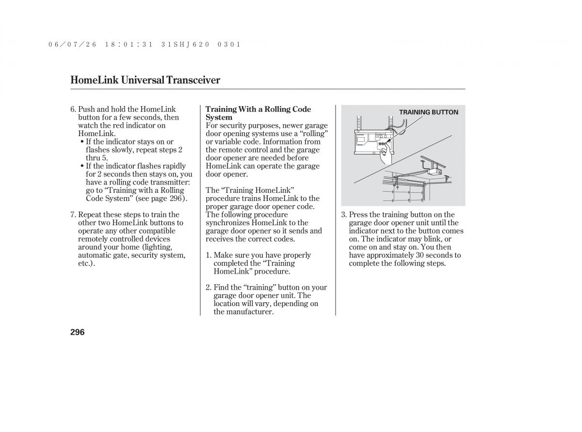 Honda Odyssey III 3 owners manual / page 302