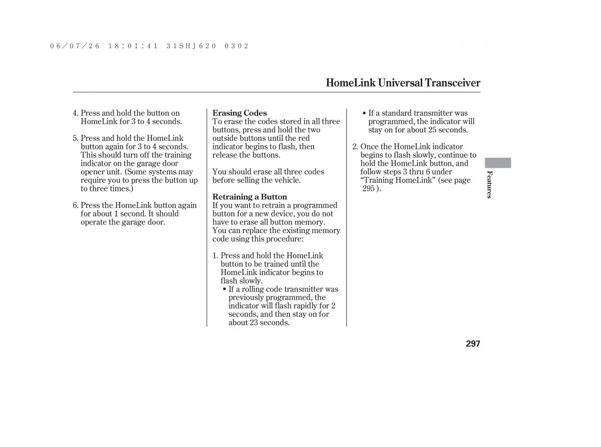 Honda Odyssey III 3 owners manual / page 303