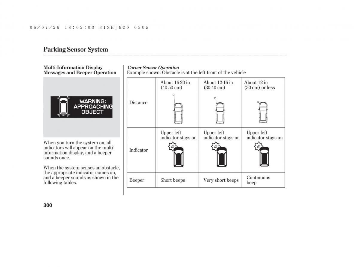 Honda Odyssey III 3 owners manual / page 306