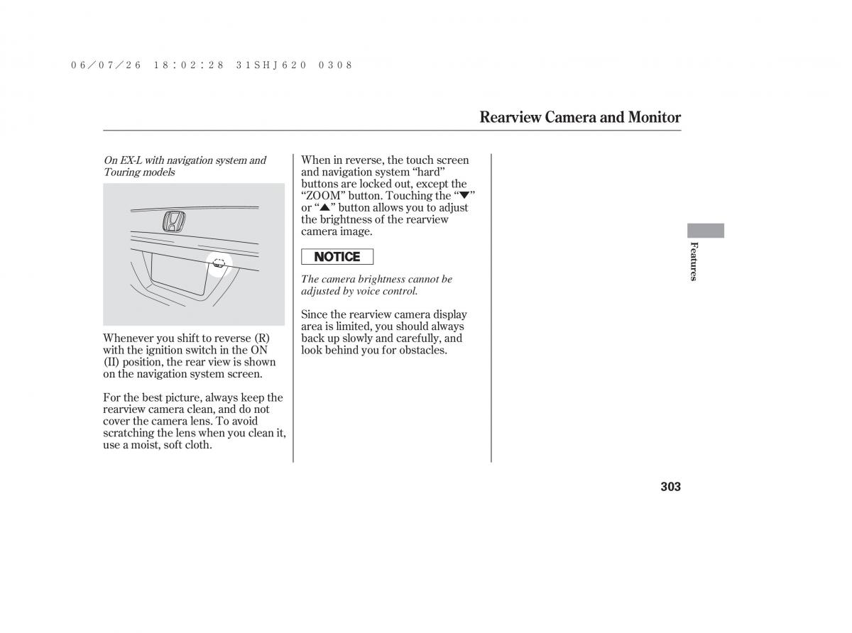 Honda Odyssey III 3 owners manual / page 309