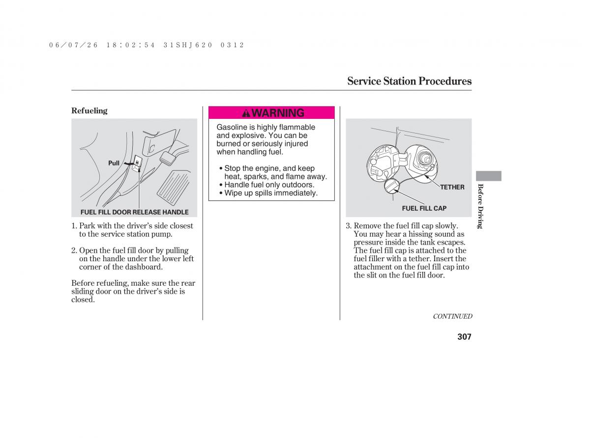 Honda Odyssey III 3 owners manual / page 313