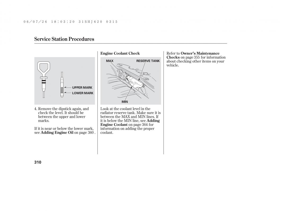 Honda Odyssey III 3 owners manual / page 316