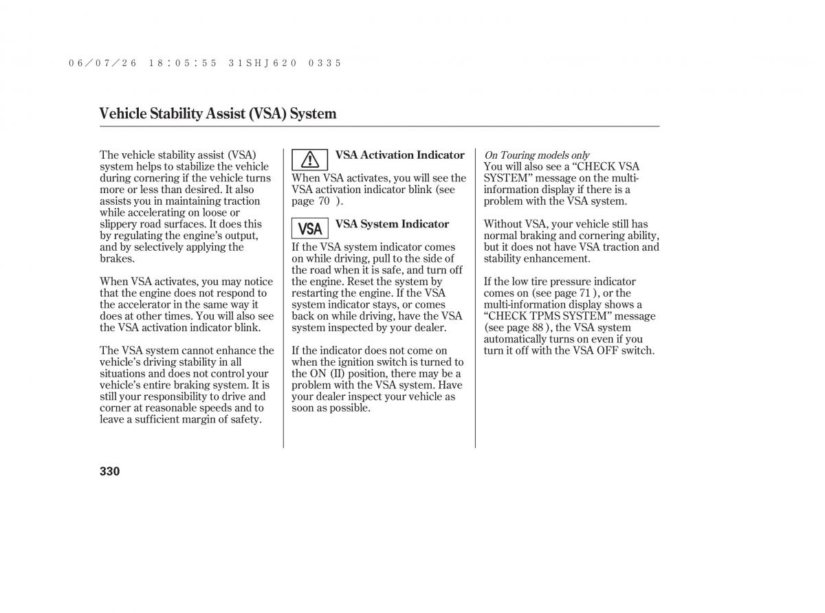 Honda Odyssey III 3 owners manual / page 336