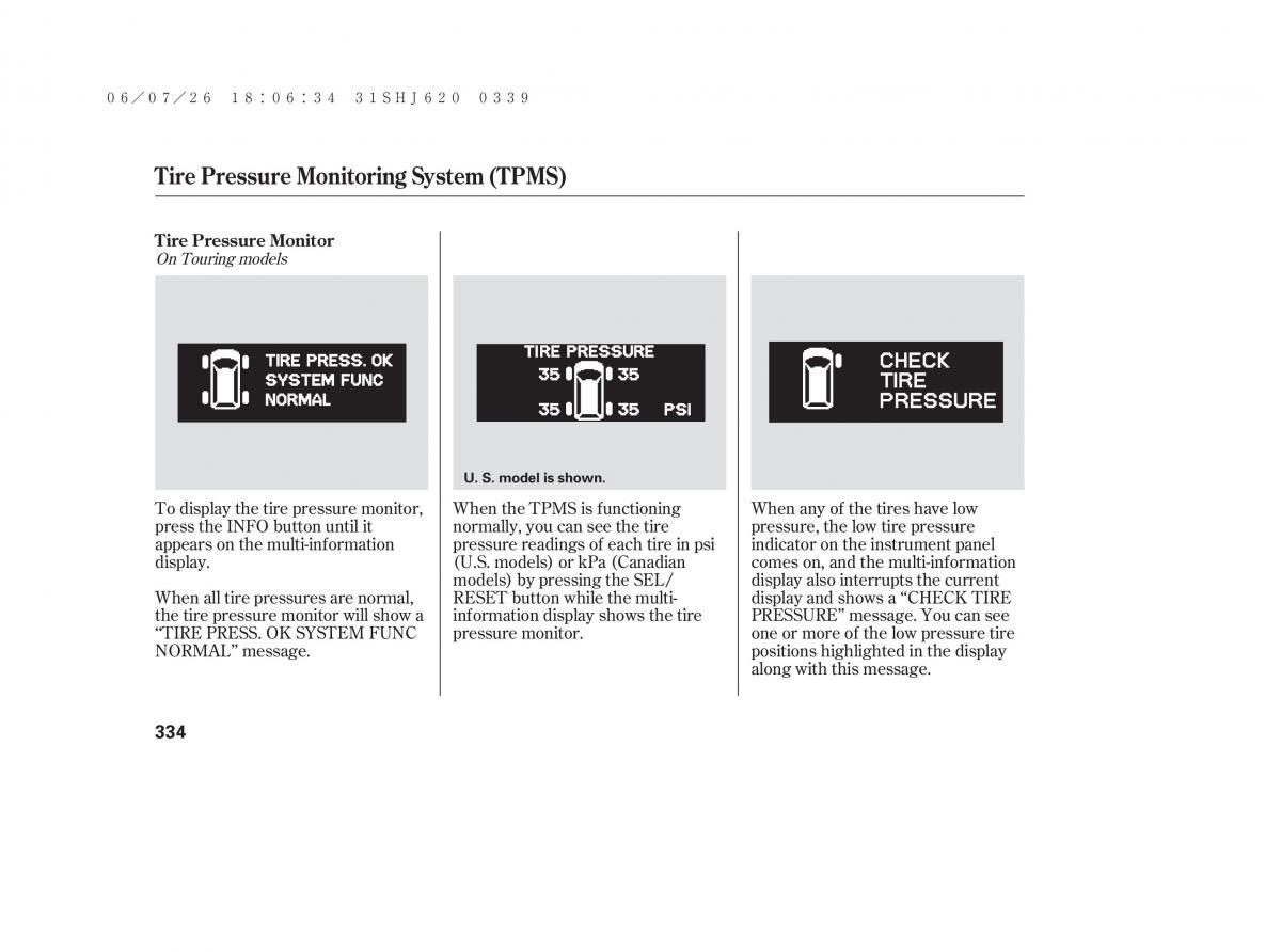 Honda Odyssey III 3 owners manual / page 340