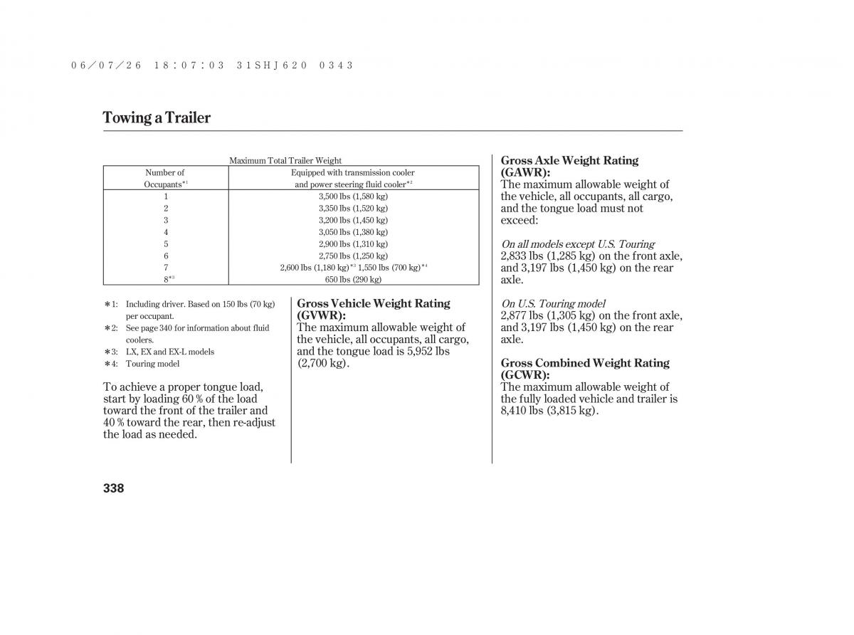 Honda Odyssey III 3 owners manual / page 344