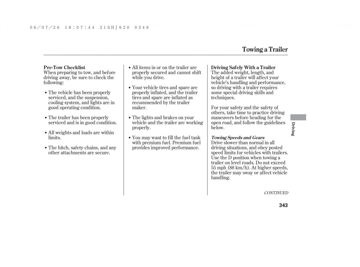 Honda Odyssey III 3 owners manual / page 349