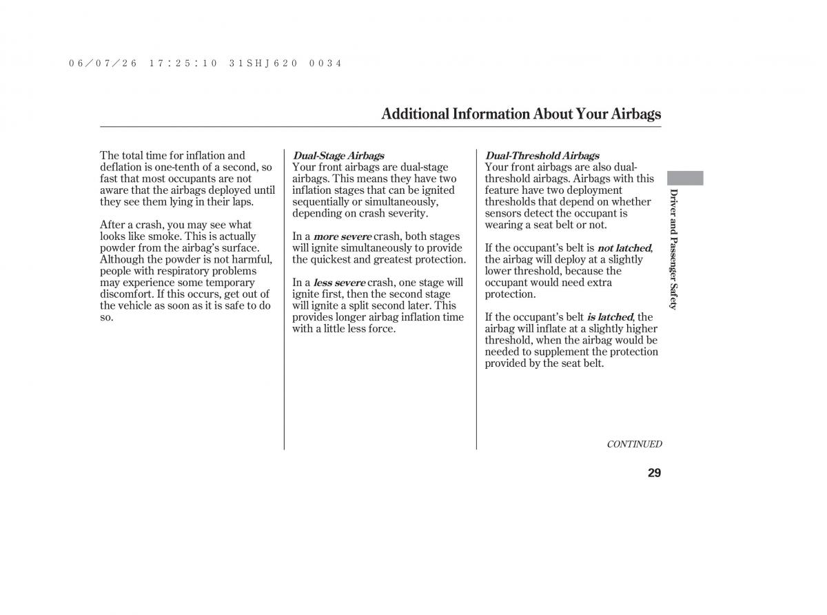 Honda Odyssey III 3 owners manual / page 35