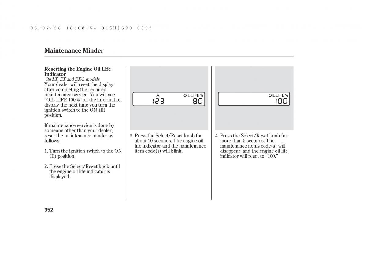 Honda Odyssey III 3 owners manual / page 358