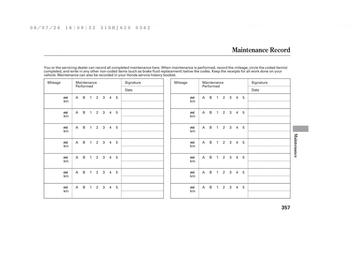 Honda Odyssey III 3 owners manual / page 363