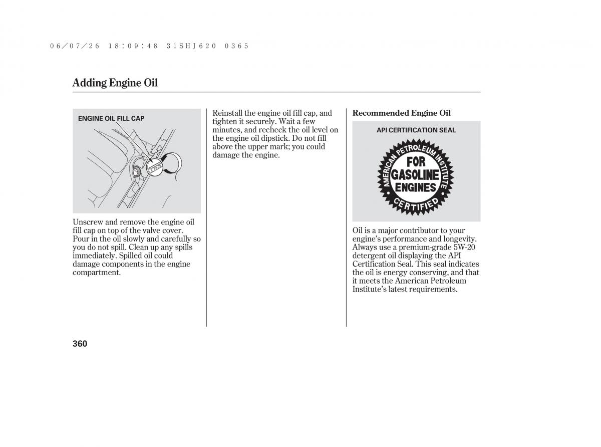 Honda Odyssey III 3 owners manual / page 366