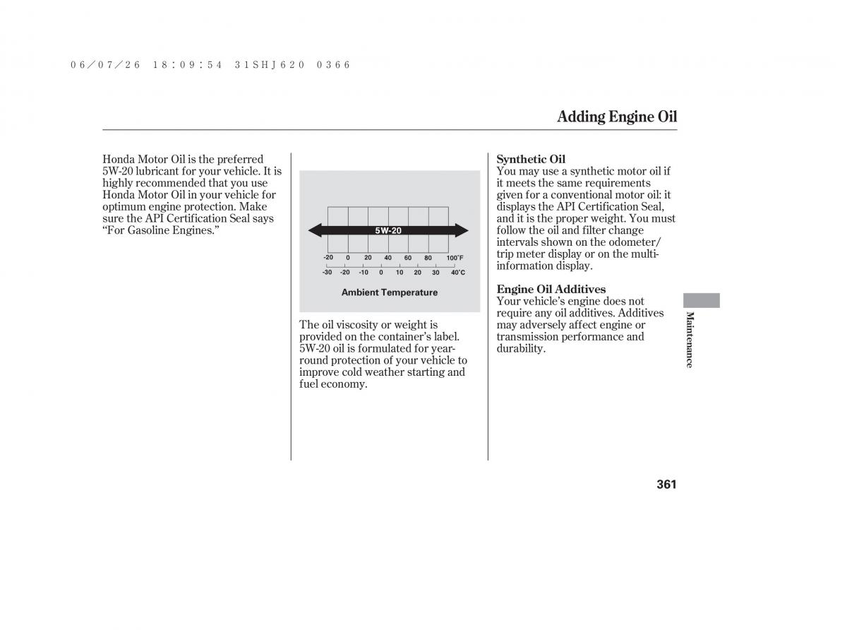 Honda Odyssey III 3 owners manual / page 367