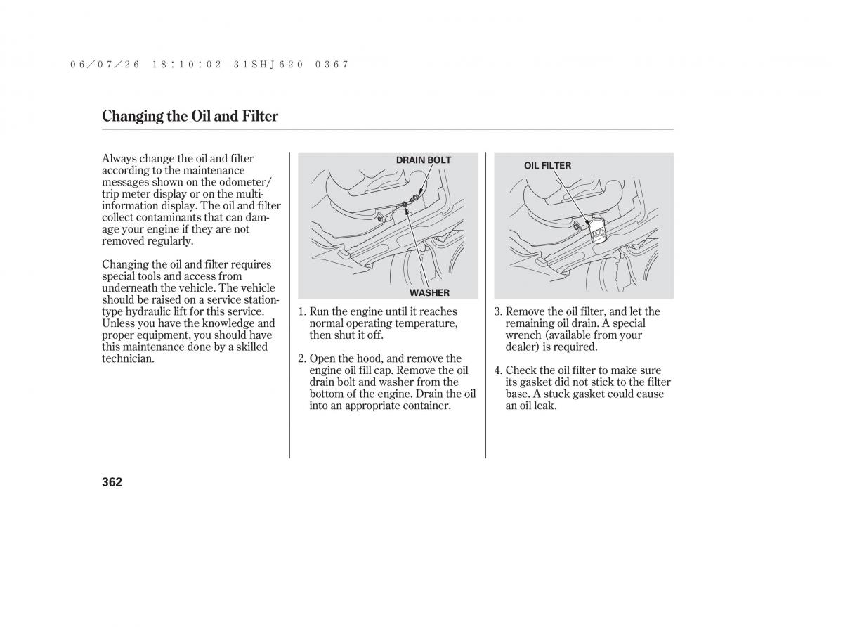 Honda Odyssey III 3 owners manual / page 368