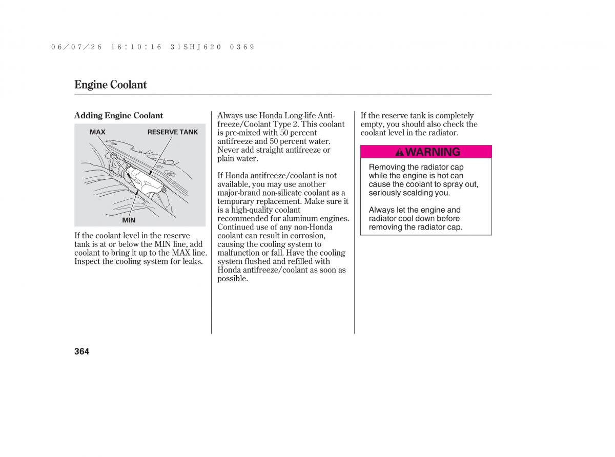 Honda Odyssey III 3 owners manual / page 370