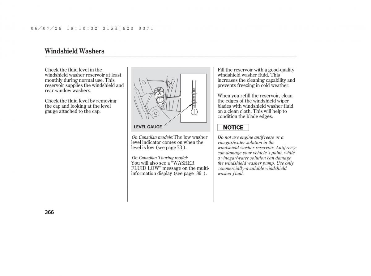 Honda Odyssey III 3 owners manual / page 372