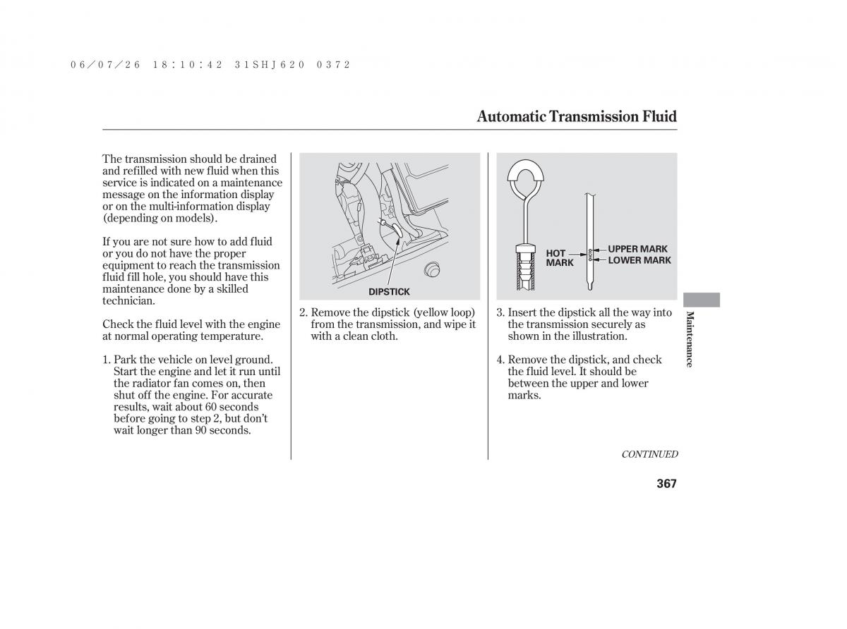 Honda Odyssey III 3 owners manual / page 373