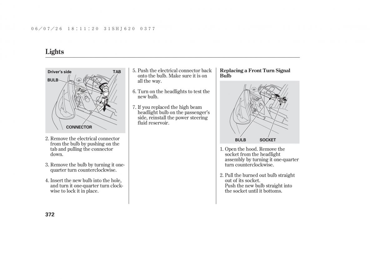 Honda Odyssey III 3 owners manual / page 378