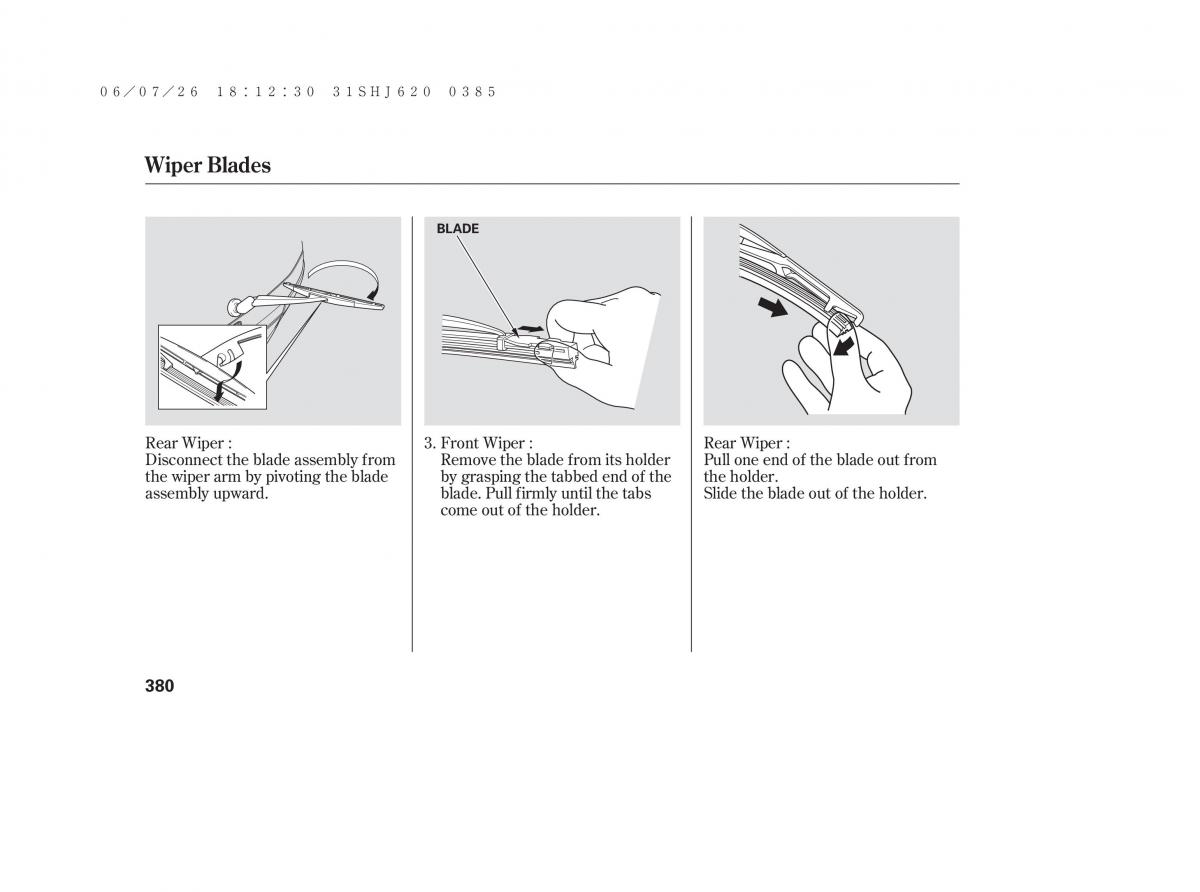 Honda Odyssey III 3 owners manual / page 386