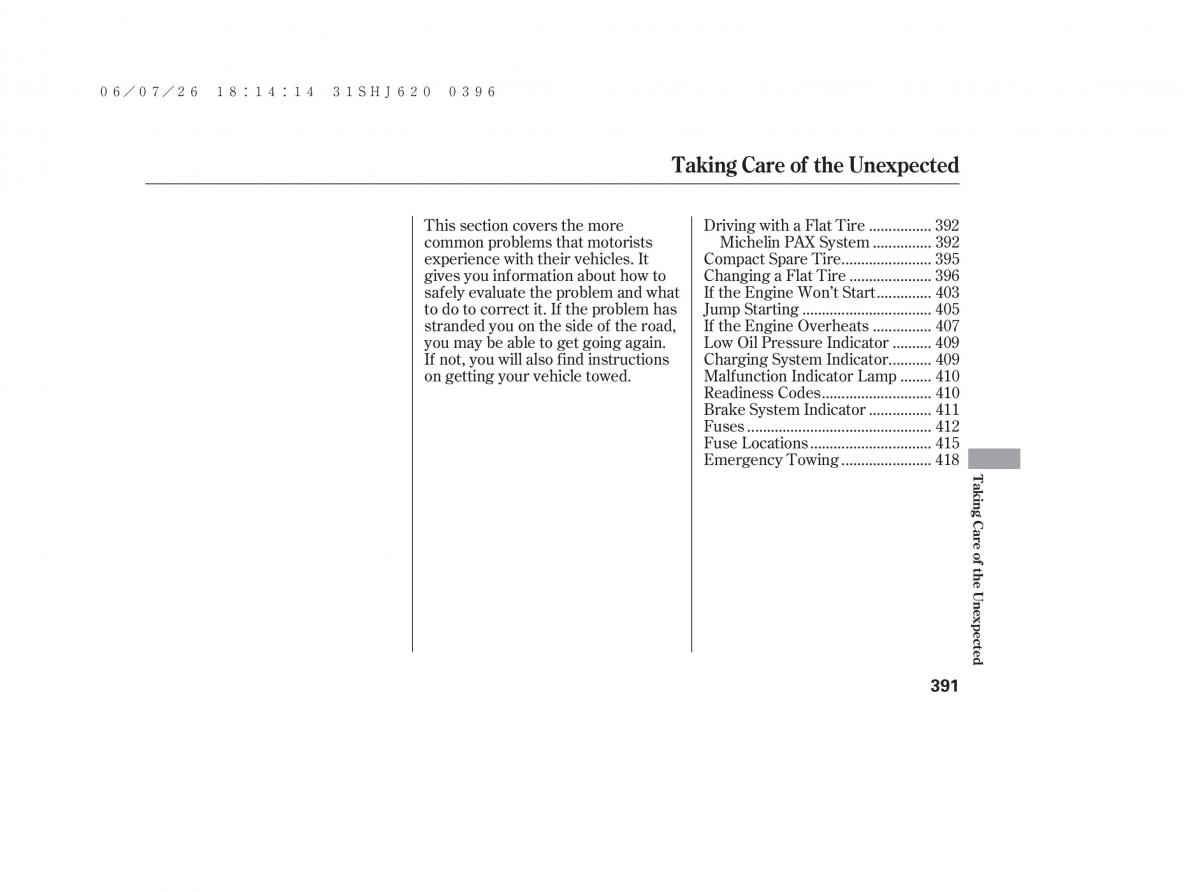 Honda Odyssey III 3 owners manual / page 397