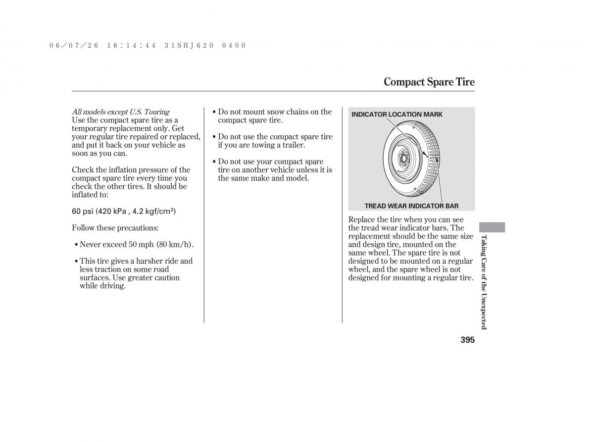 Honda Odyssey III 3 owners manual / page 401