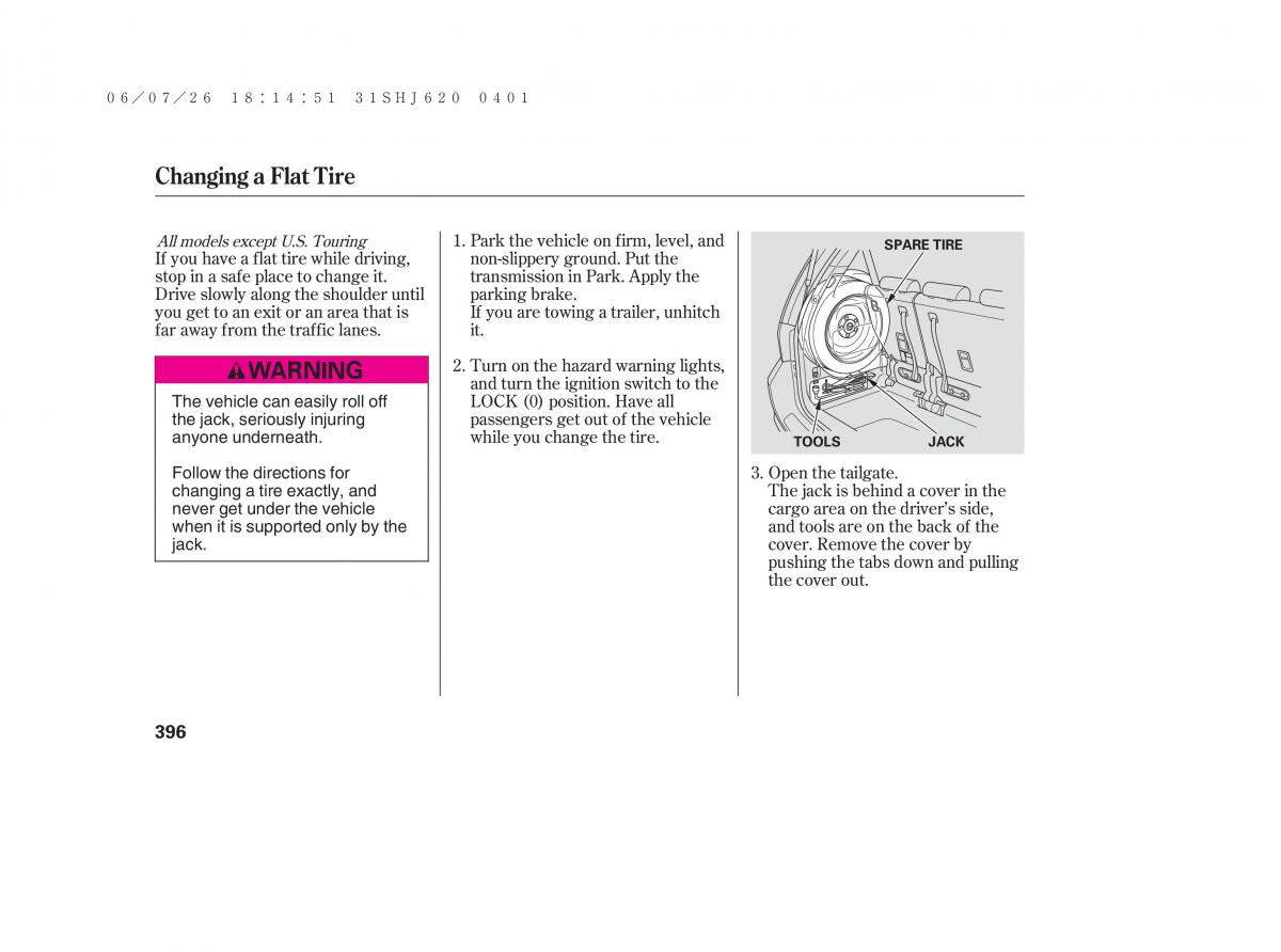 Honda Odyssey III 3 owners manual / page 402