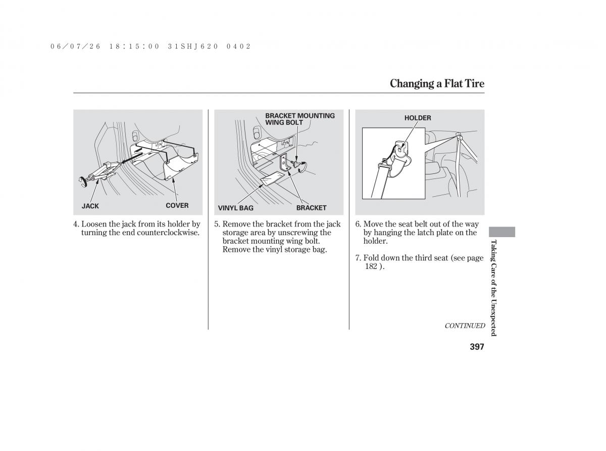 Honda Odyssey III 3 owners manual / page 403