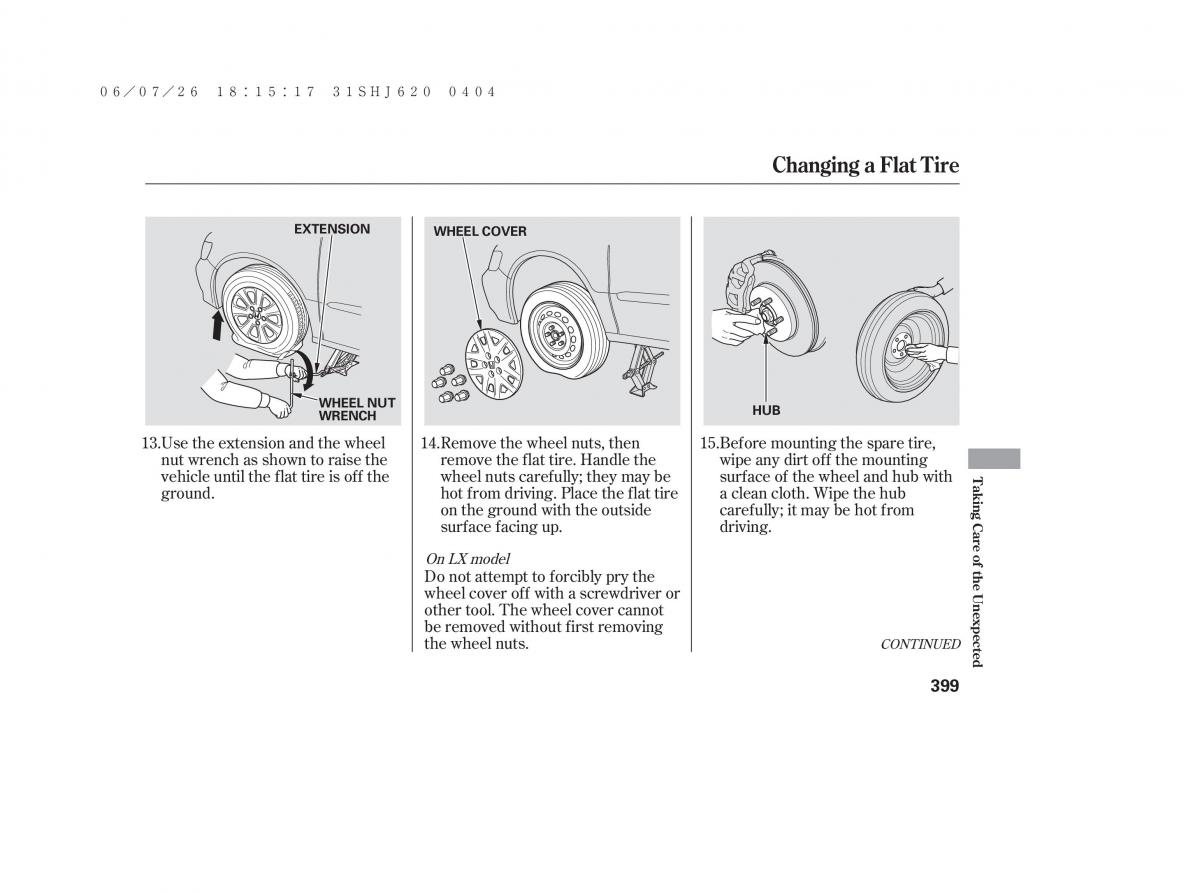 Honda Odyssey III 3 owners manual / page 405