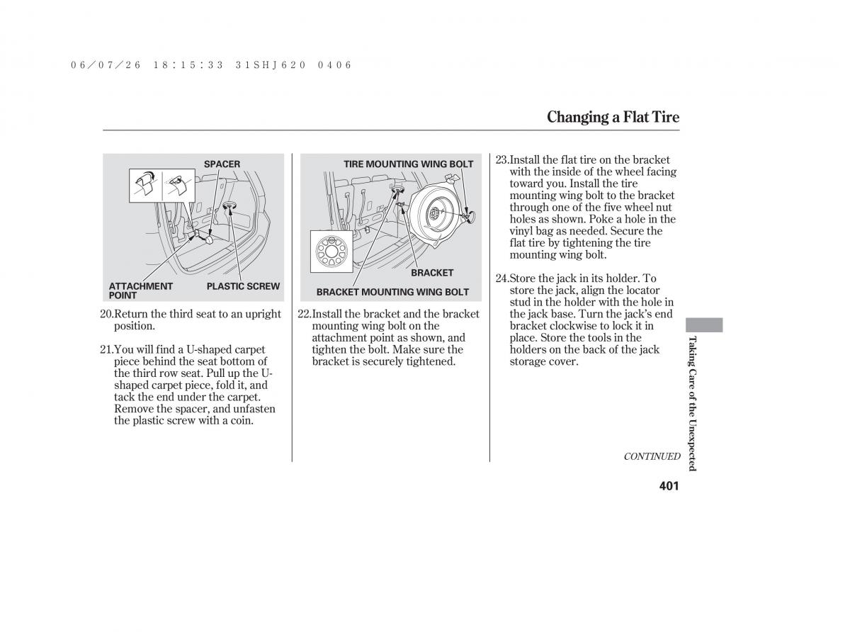 Honda Odyssey III 3 owners manual / page 407