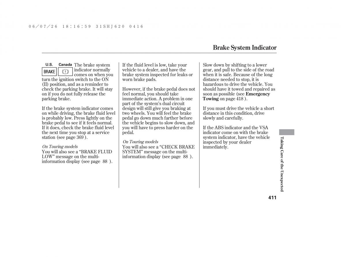 Honda Odyssey III 3 owners manual / page 417