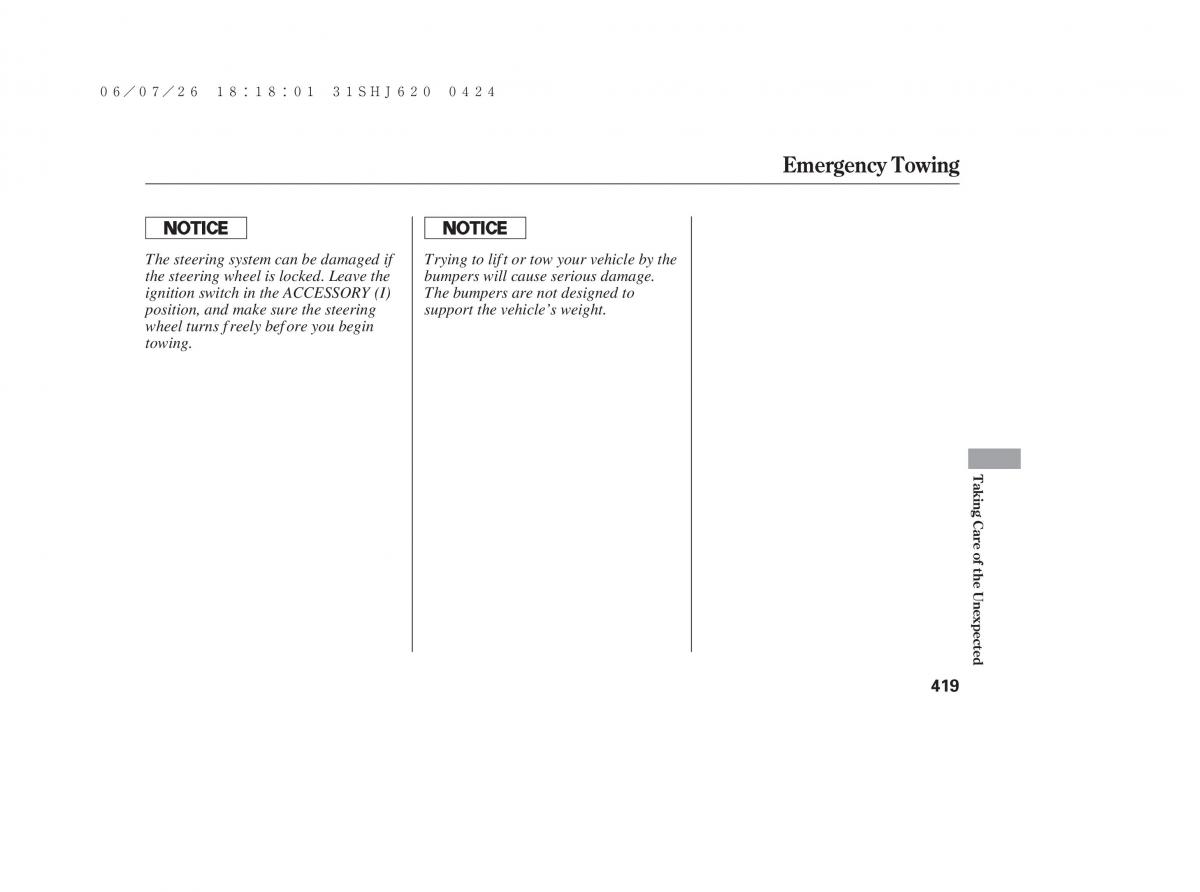 Honda Odyssey III 3 owners manual / page 425