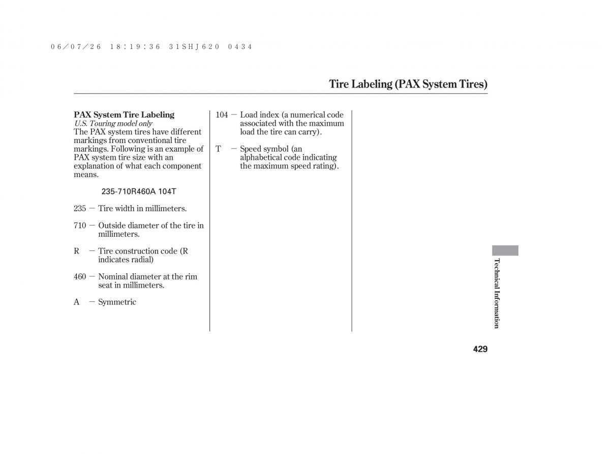 Honda Odyssey III 3 owners manual / page 435