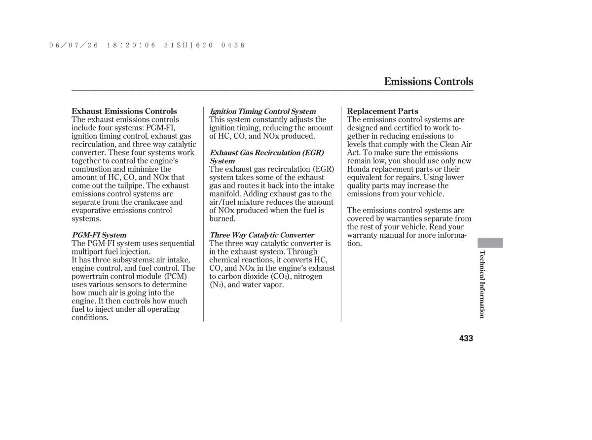 Honda Odyssey III 3 owners manual / page 439