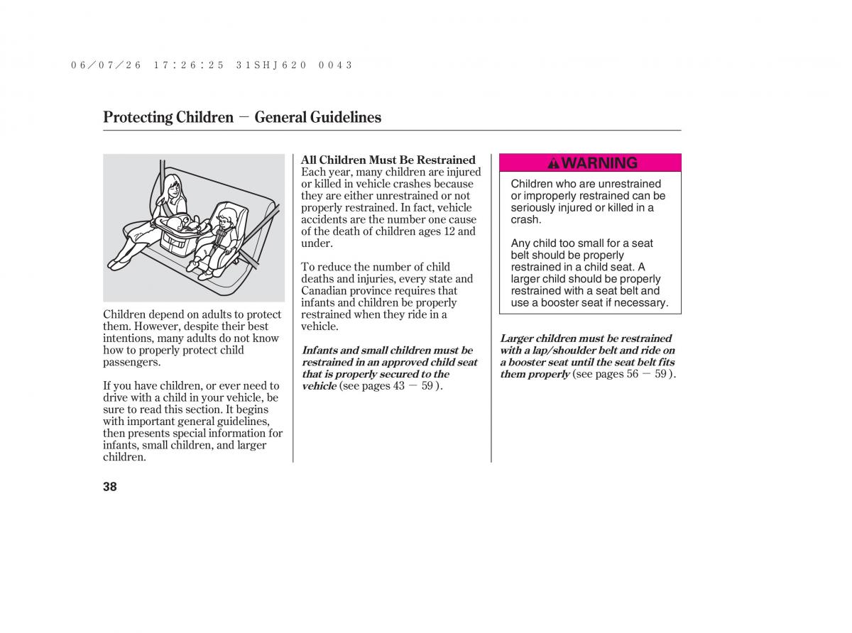 Honda Odyssey III 3 owners manual / page 44