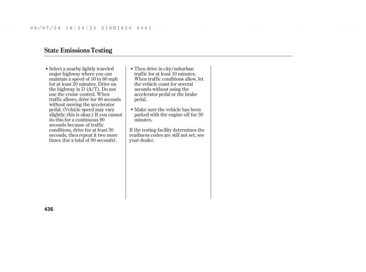 Honda Odyssey III 3 owners manual / page 442