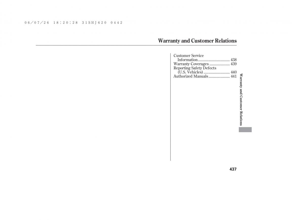 Honda Odyssey III 3 owners manual / page 443